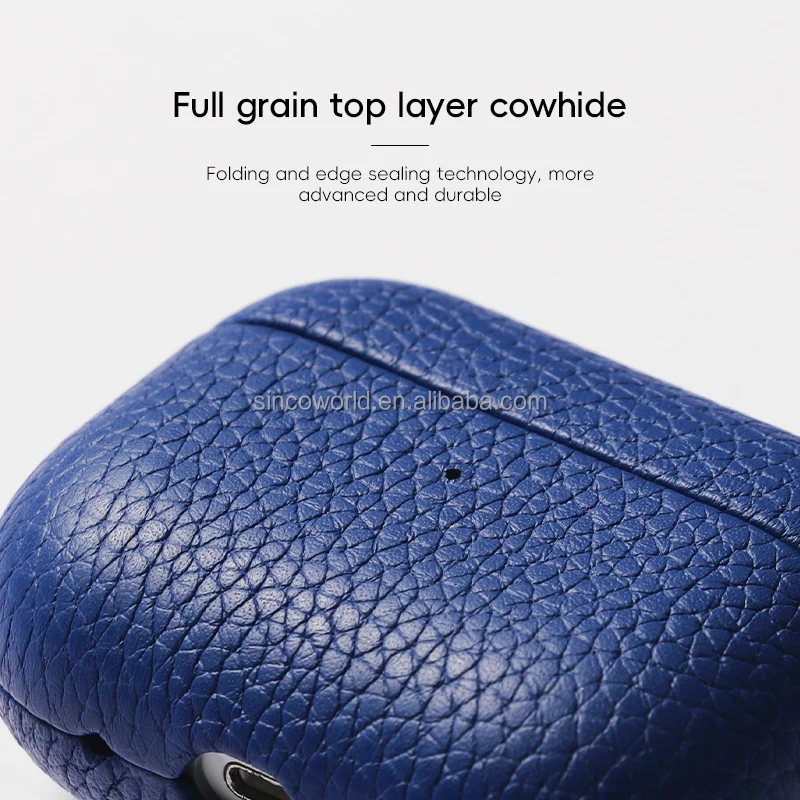 Custom Genuine Leather Material Earbud Case for AirPods GRS Pure Color Bluetooth Wireless Headphone Accessories