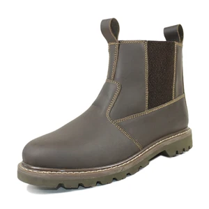 Farmer Using Good Year Welted Boots Stitching Outsole Genuine Leather Elastic Cloth Boots  Side Zipper Work Boots