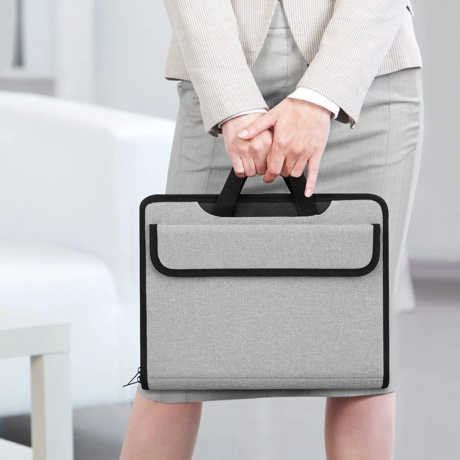 13 Pockets Accordion File Organizer Hidden Handle Expanding File