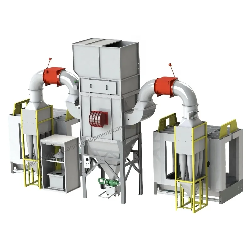 Automatic Multi-Cyclone Powder Spray Booth PLC Core Components Metal Equipment Coating Production Line Recycling Painting
