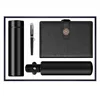 black-(flask+notebook+pen+umbrella )