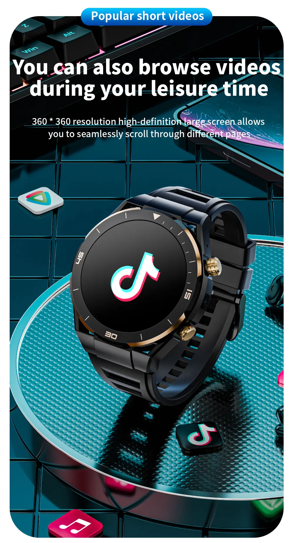 Relojes Smart Watch 2024 4G Sim Card Android Camera SOS Gps Navigation NFC Access BT Music Headphone Connection Man Smart Watch