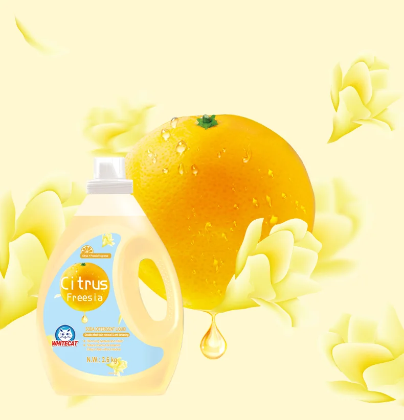 Citrus Essential Oil Liquid Laundry Detergent Fragrance Color Protection Soft Liquid Detergent