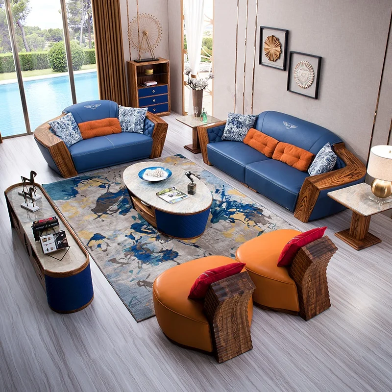 Hot Sale Blue Couch Leather Home Sofa Wood Arms New Design Modern Leather Sofa Sets For Furniture Living Room Sofas Buy Living Room Sofas Sofa Living Room Living Room Furniture Sofa Product On
