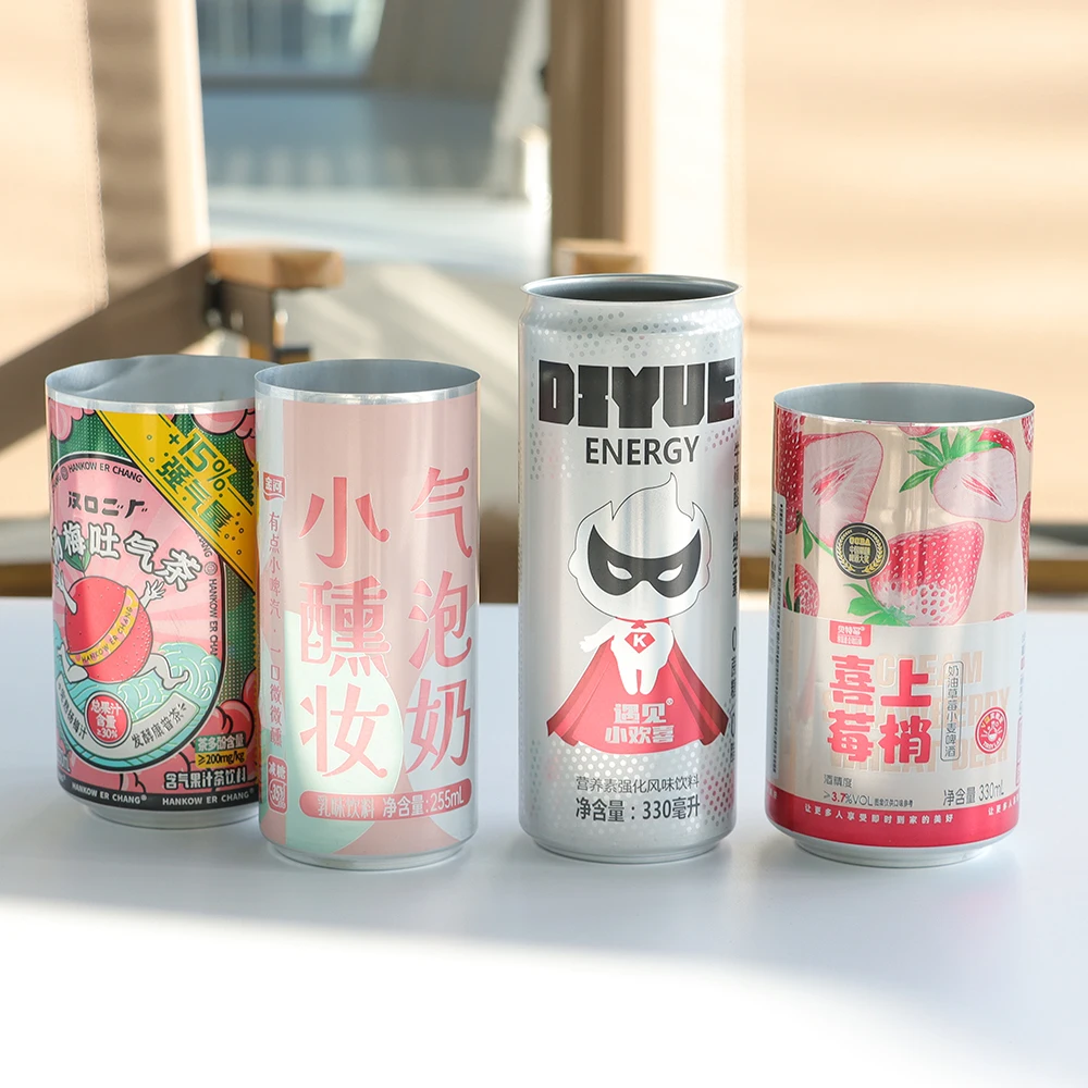 Wholesale Printed Slim 185ml 200ml 250ml Small Can Custom Logo Beverage Beer Coffee Juice Drink Aluminum Cans Metal Container