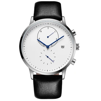 Fashion Sleek Minimalist Stainless Steel Mesh Men Watches High Quality 3ATM  Waterproof Chronograph Quartz Analog Wrist Watch