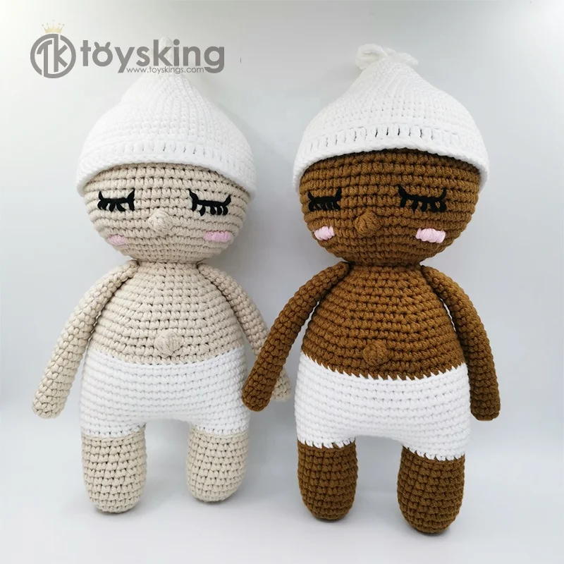 
ToysKing Kawaii вязанная крючком фабрика детская вязанная крючком кукла ручной работы мягкие игрушки амигуруми новые детские игрушки подарок черная кукла 