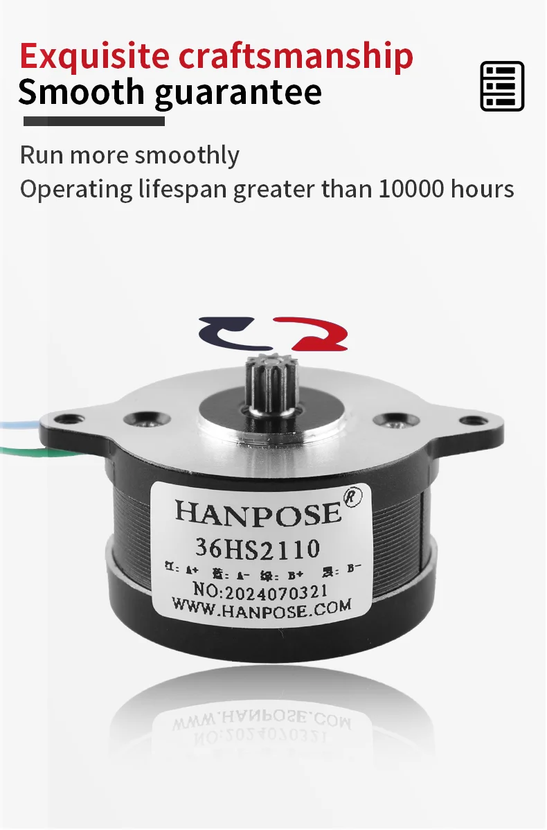 product hanpose factory supply round stepping motor step angle 18 degree 36hs2110 36 circular stepper717-5