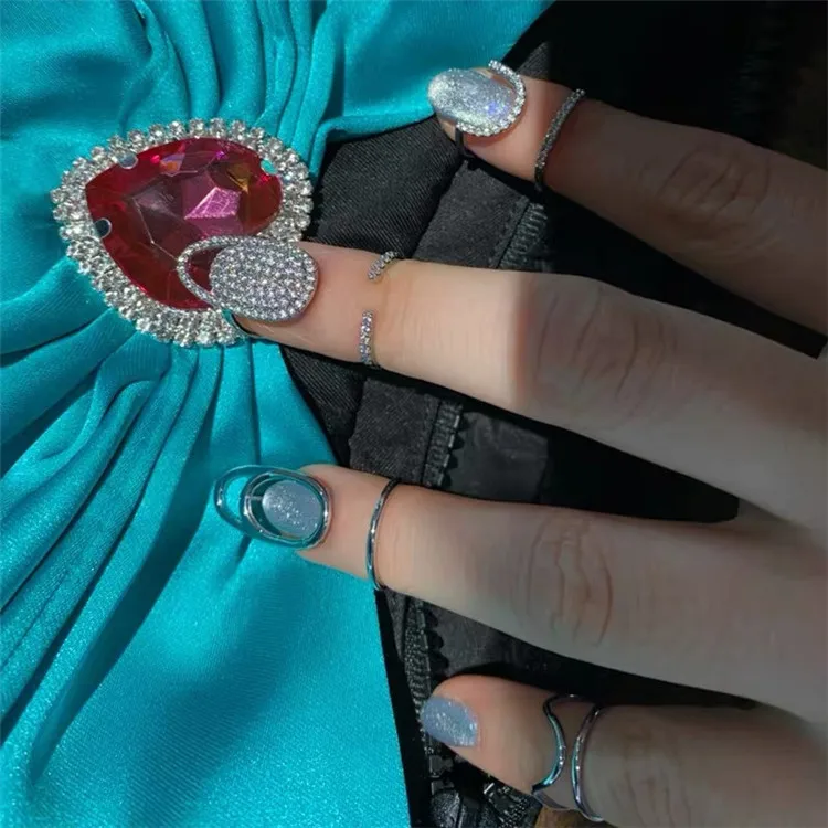 Bungsa Nagelring Herz Mit Kristall - Biegsamer Zehenring & Fingerschmuck Verstellbar