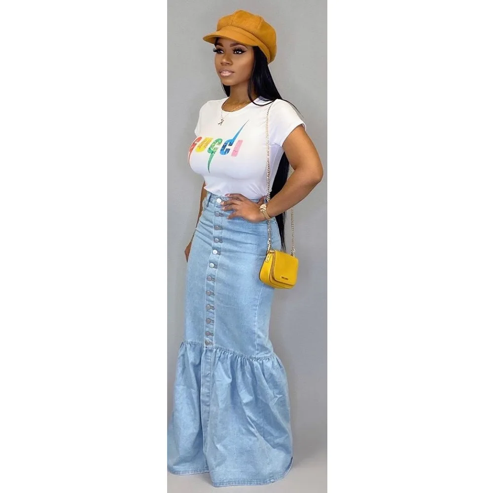 Best Design Tight Solid Color Women's Cute cowboy Bud skirt woman summer skirts new arrivals 2021 women's long skirts