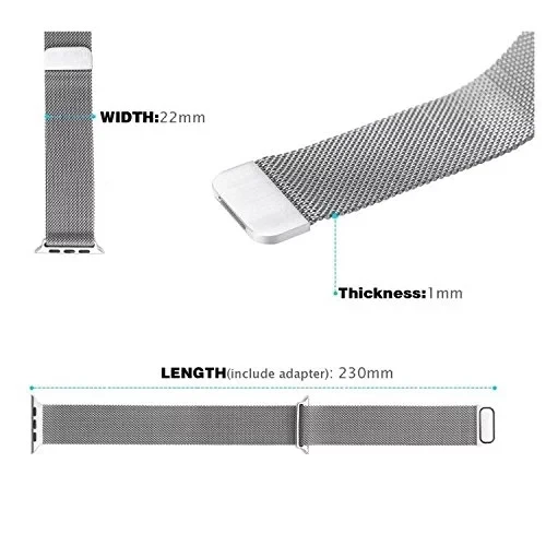 40mm 38mm Watch Strap for Apple Watch Stainless Steel Replacement Bracelet Compatible with Iphone Watch Series 6 SE 5 4 3 2  1