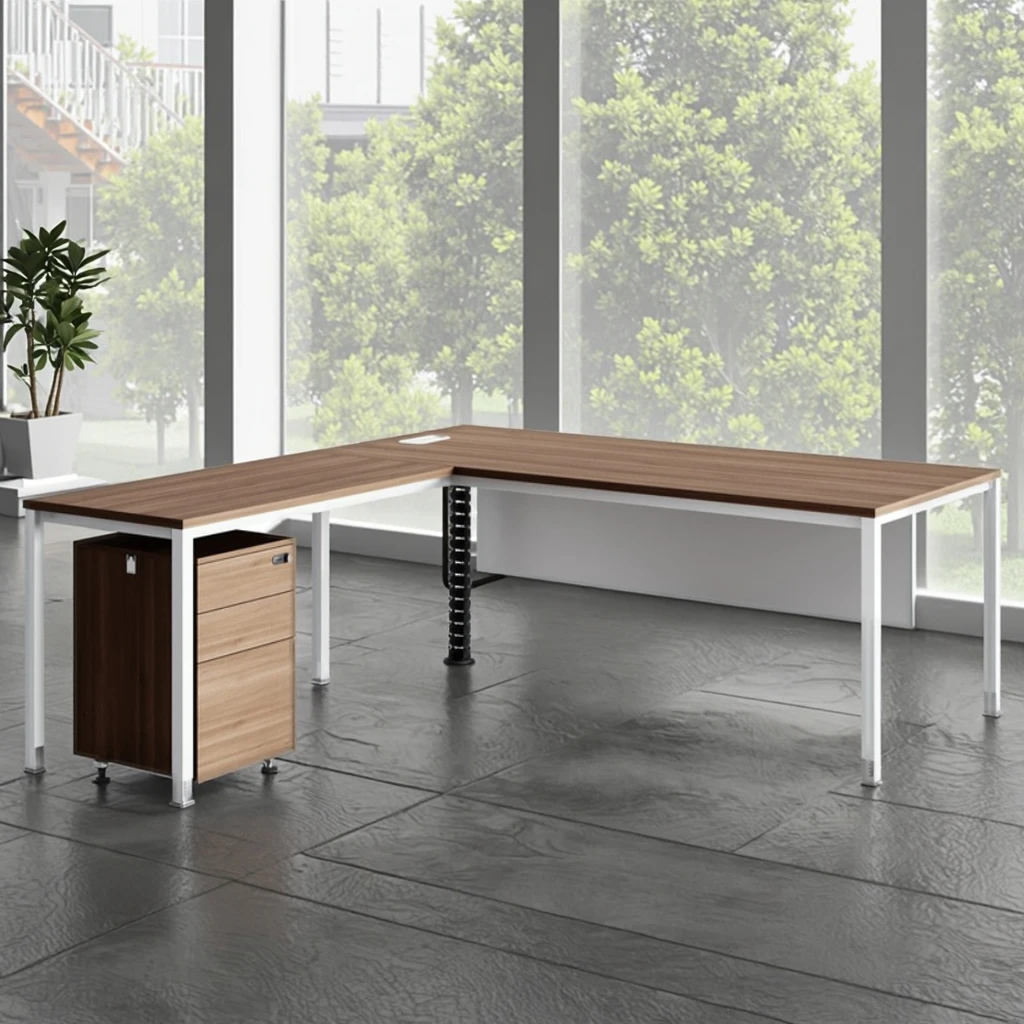 Manager Desk Standard Mobile Pedestal Combination Adjustable Keyboard Tray Office Workstation 2
