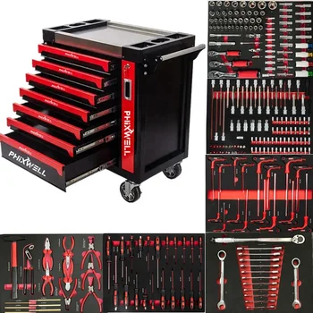 Inventory Tool Cabinet chest Tool Sets Heavy Duty Cart Trolley Garage For Workshop Storage with DIY 7-8 tray