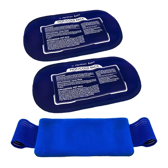 Reusable Hot and Cold Gel Ice Wrap Injury Recovery Cold Compress Flexible Soft Gel Ice Packs 2pk with Adjustable Wrap