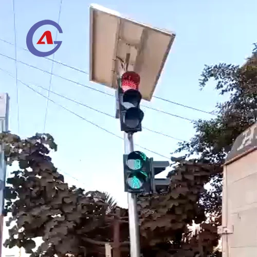 Outdoor Semaforo LED Traffic Control Solution Cloudy Days Continuously Working Solar Wireless Traffic Light System