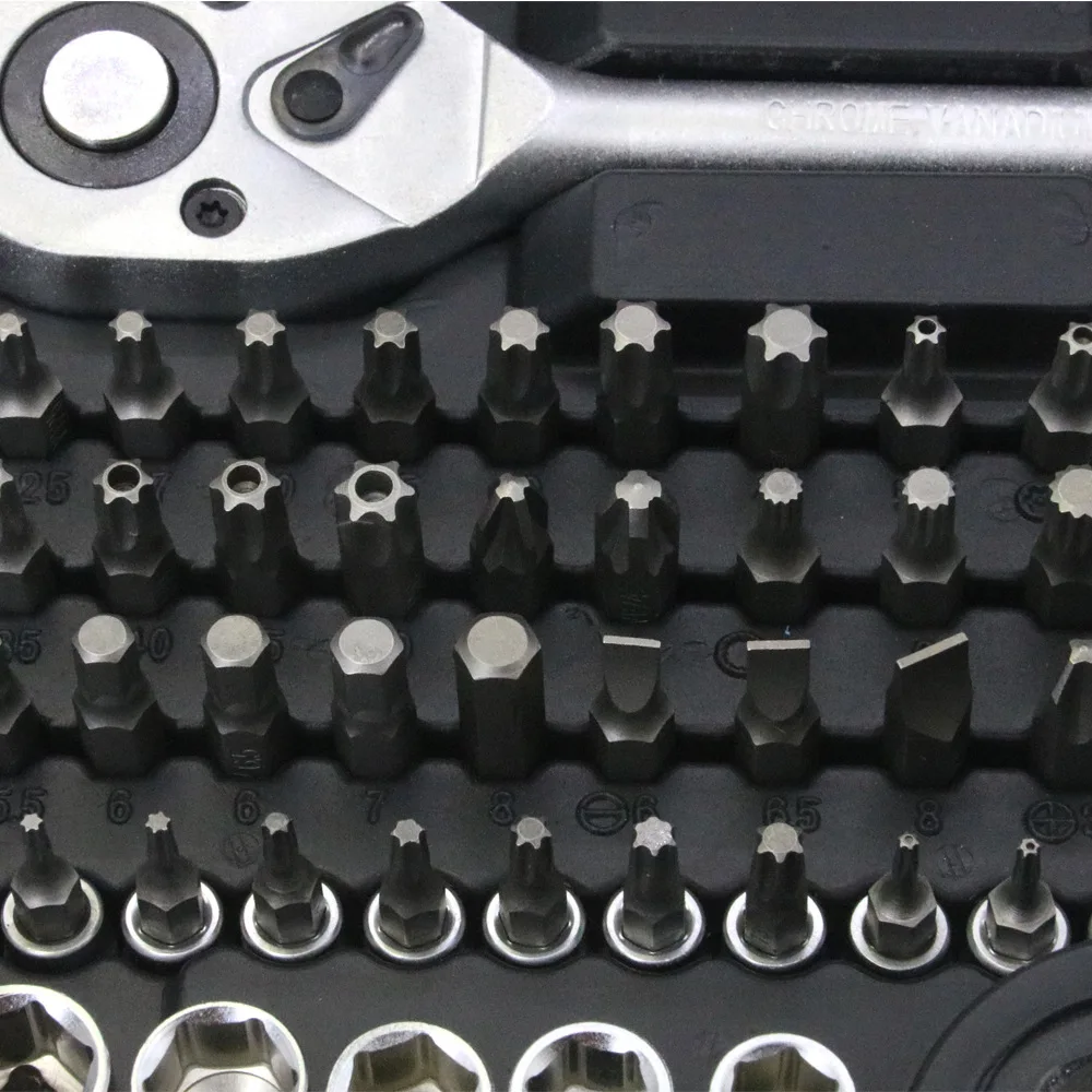 Multi Function  171pcs 1/2" 3/8" 1/4" High Quality Universal Chrome Vanadium Ratchet Wrench Socket Set Car Repaire Tools Sets