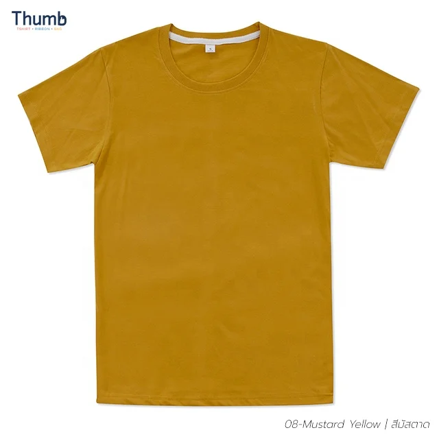 Best Price Clothings 2022 of Yellow 100% Cotton Custom T Shirt Multi Color Short Sleeve Printing for Men's Made in Thailand