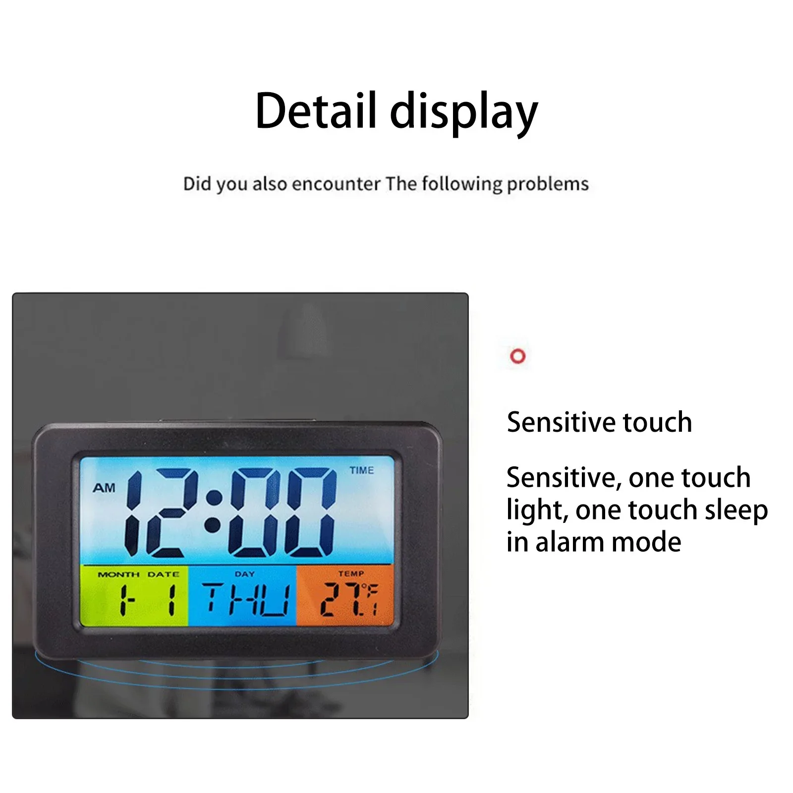 Newest Smart Electronic Gadgets Desktop LCD Calender Digital Alarm Clock With Temperature and Humidity Monitor