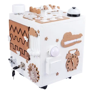 New Arrivals Fidget Toys Activity Cube Activities Toys Wooden Montessori Juguetes Busy Board for Kids Toddler Boys & Girls