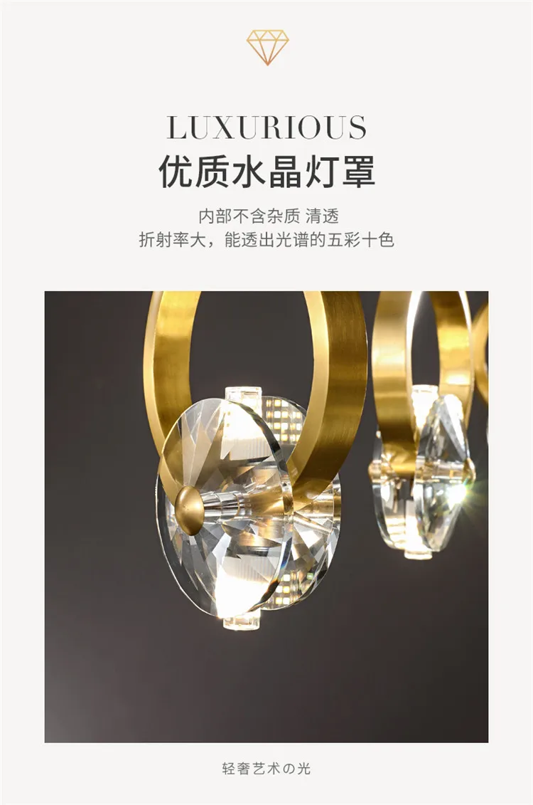MEEROSEE Single Pendant Light for Dinning Table Chandelier Luxury Pendant Lighting MD87131