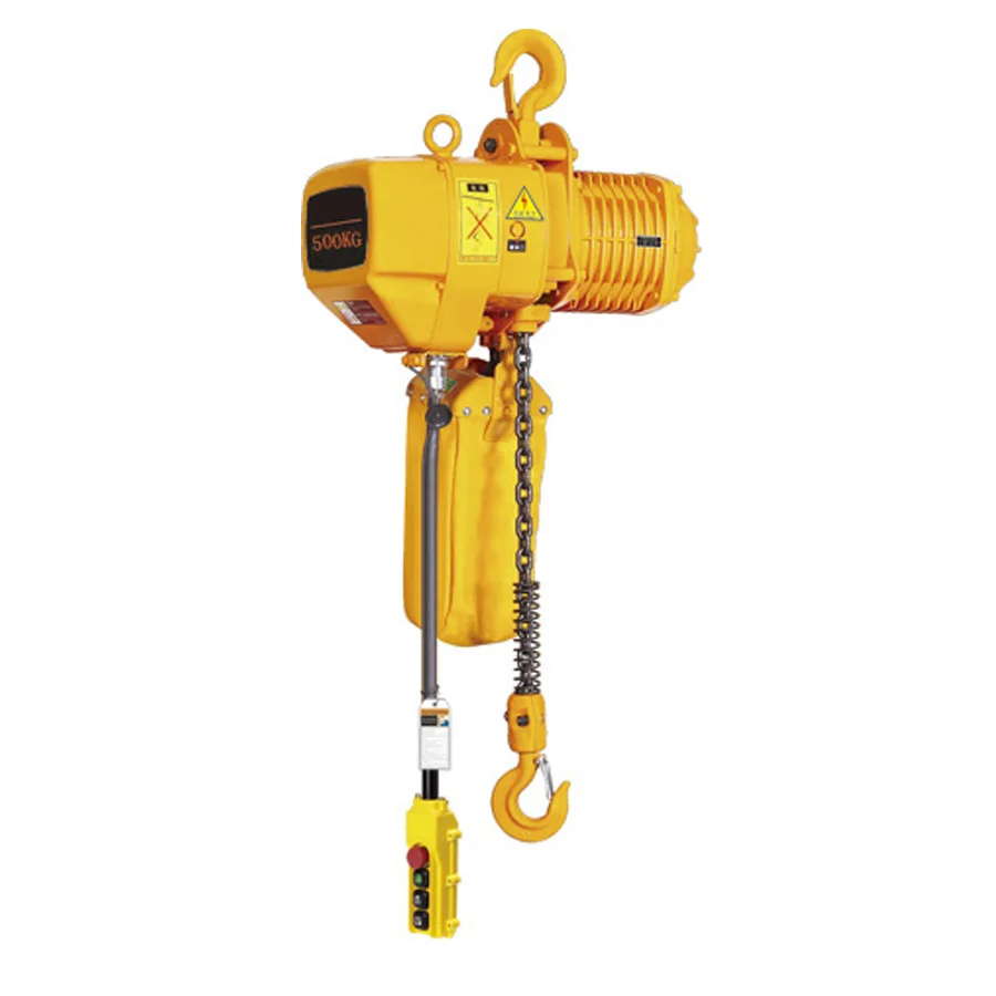 Electric Chain Hoist Construction Lifting Machine Remote Control with Electric Trolley Single Speed 500kg Capacity 4 Movements