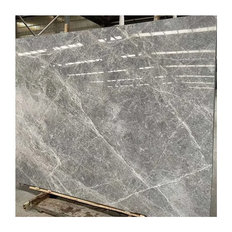 أفضل مبيعات بلاط الرخام الرمادي المصقول عالي الجودة للأرضيات والجدران، ألواح رخامية رمادية ذات عروق بيضاء لتغطية جدران الحمامات