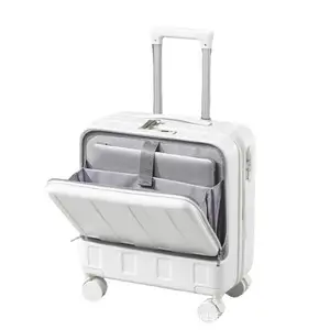 custom logo Neoprene Luggage 18inch Carry-On Front-Opening Travel Trolley Suitcase Airplane-Approved Short & Business Trip Storage
