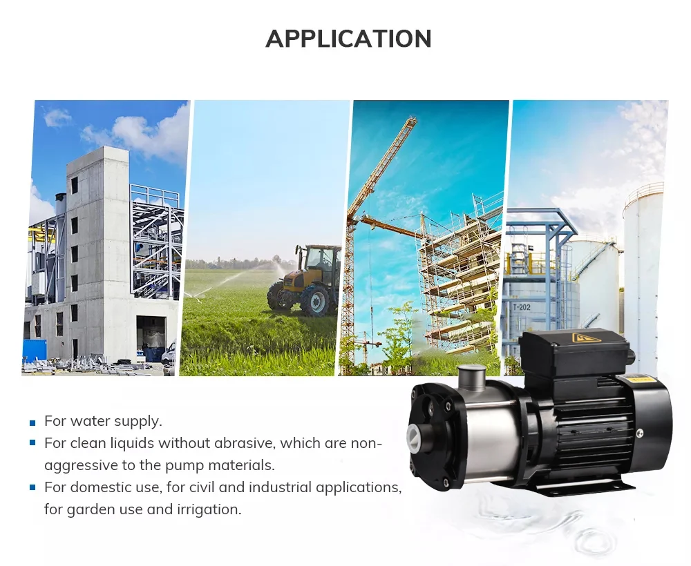 High Flow 220V Automatic Electric Non Self Priming Water Pressure Booster Pump for High Rise Building