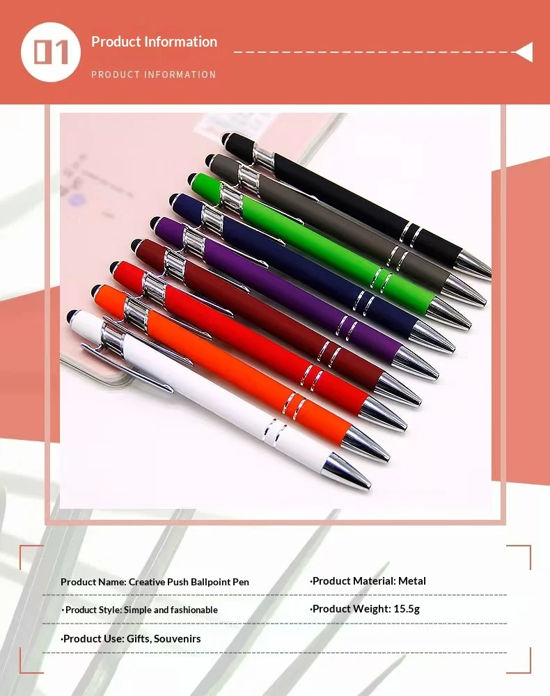 Customizable Logo Neutral Fountain Pen Optional Metal Bead Signature Business Office Promotional Gift preview 2