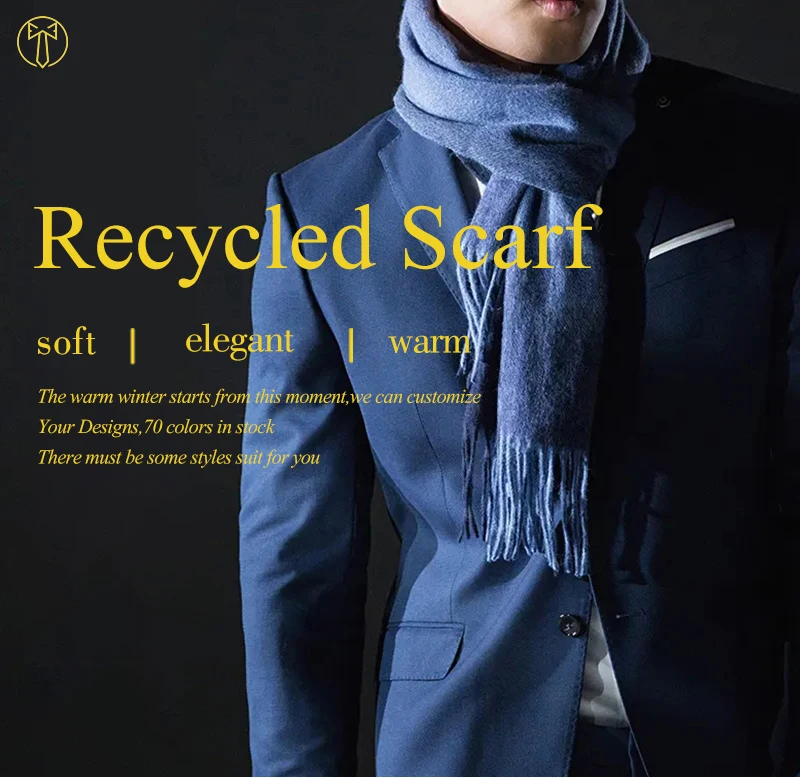 Custom Eco Friendly Recycled Wool Scarves Tassel Long Shawls Winter