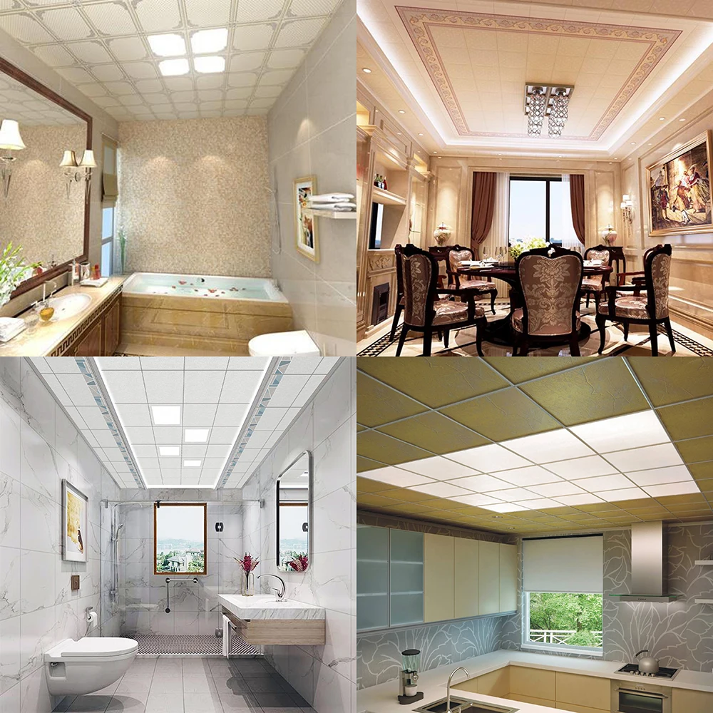 High Quality Indoor Decoration PVC Hot Stamping Ceiling Panels for Bathroom  False Ceiling Design, image size:1000x1000