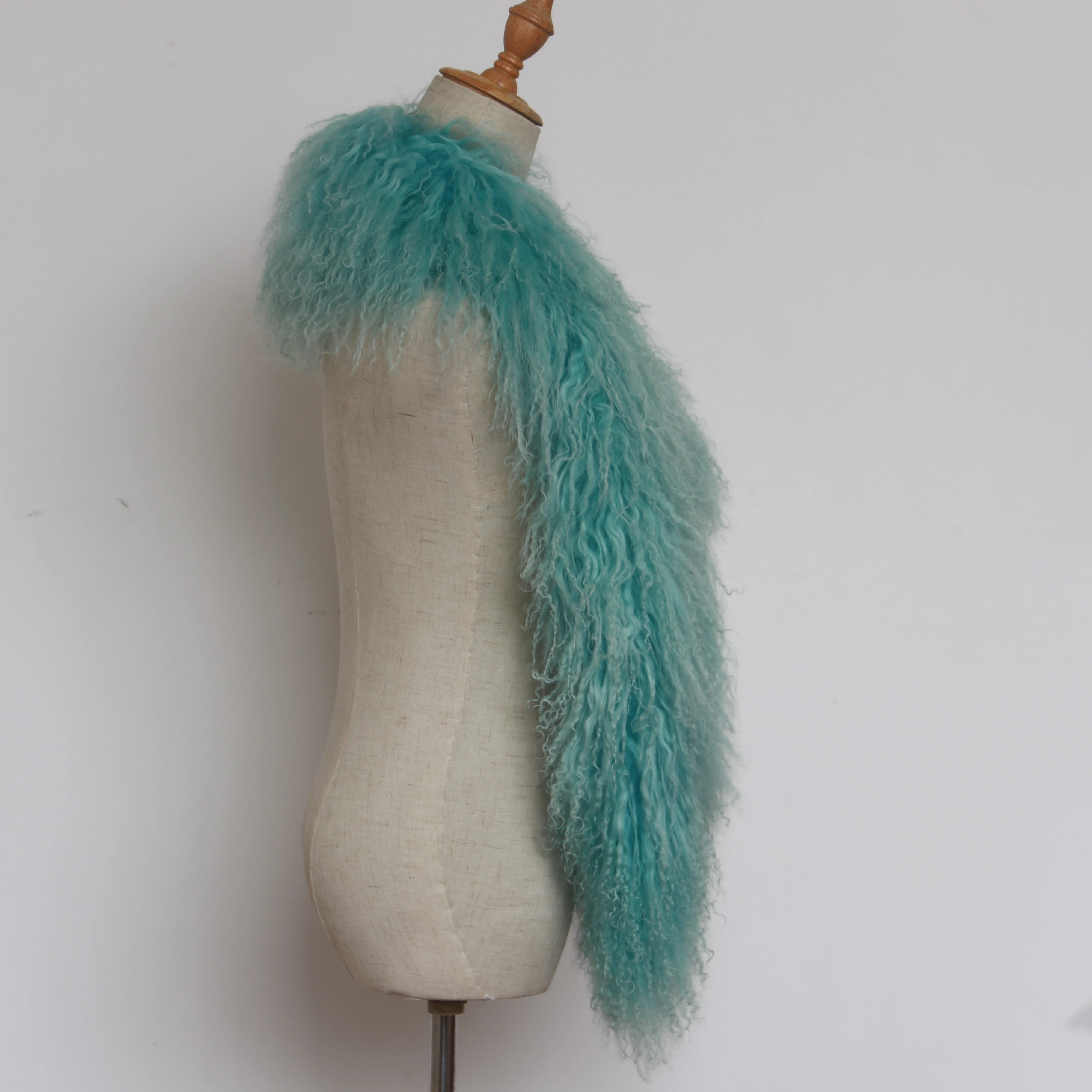 Оптовая продажа китайский поставщик поставка с завода длинное мягкое кудрявое меховое ожерелье шарф из монгольской овечьей