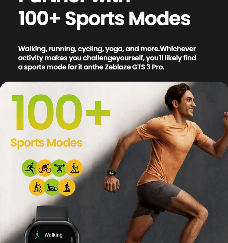 Zeblaze GTS 3 Pro Smart Watch - Pearl White New Zeblaze GTS 3 Pro AMOLED Screen Bluetooth Phone Calls Health and Fitness Tracking Smartwatch