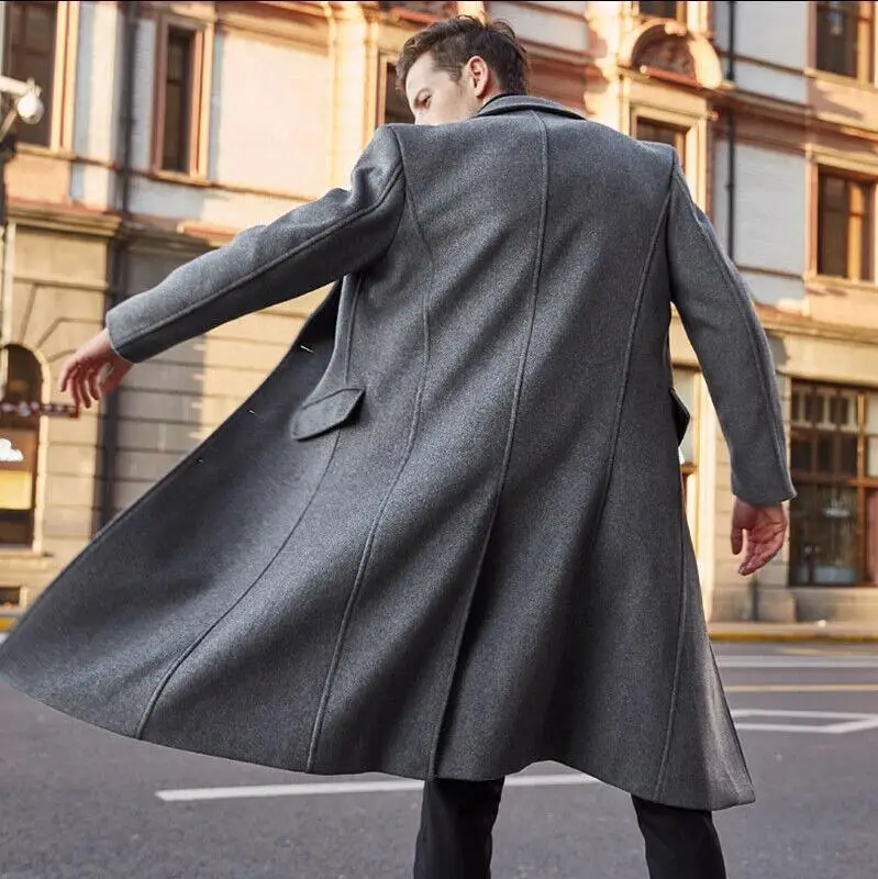 2022 Classic Plus Size Polyester Trench Coat for Men