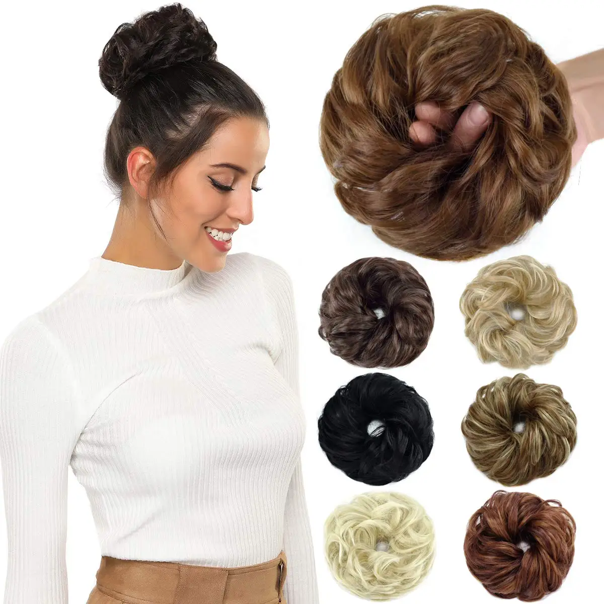 Оптовая продажа, пучок волос, шиньоны, шиньоны для женщин, синтетический шиньон, шиньон