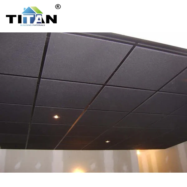 2x4 Suspended False Ceiling Board Design Acostics Mineral Fiber Drop Black Ceiling Tiles for Hospital