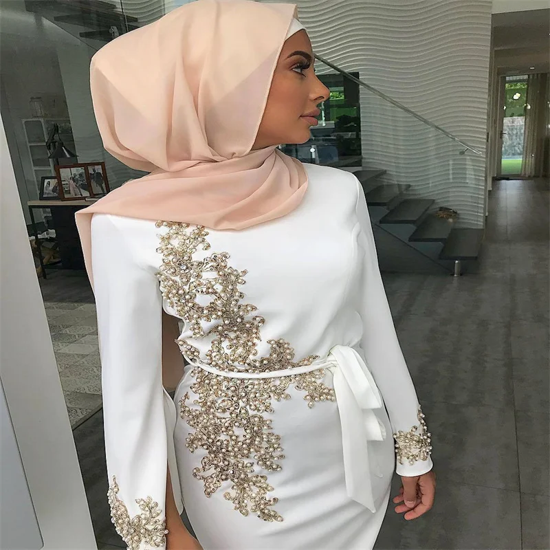 Luxury Gowns High Quality Turkish Uk Muslim Evening Plus Size Party  Embroidery Kaftan Dress Women Dubai Islamic Clothing Abaya