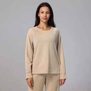 Light Casual Sporty Active Tops Modal Long Sleeves Running T-Shirt Pullover with Round-Neck Soft Streme Air Layer Soft Texture