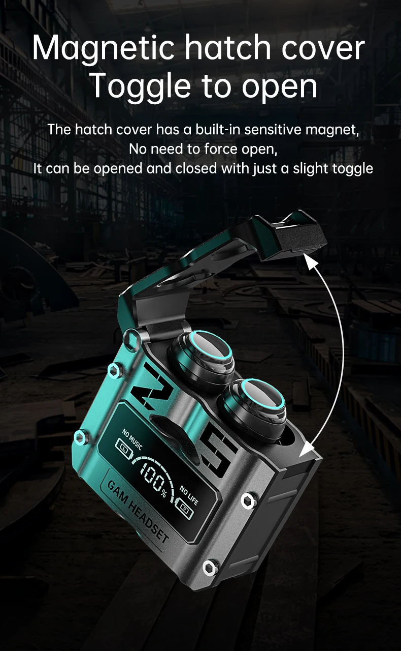 TWS 5.3 Wireless In-Ear Headphones with Digital Display Stereo Music Gaming Earbuds Noise Reduction Audifonos M25