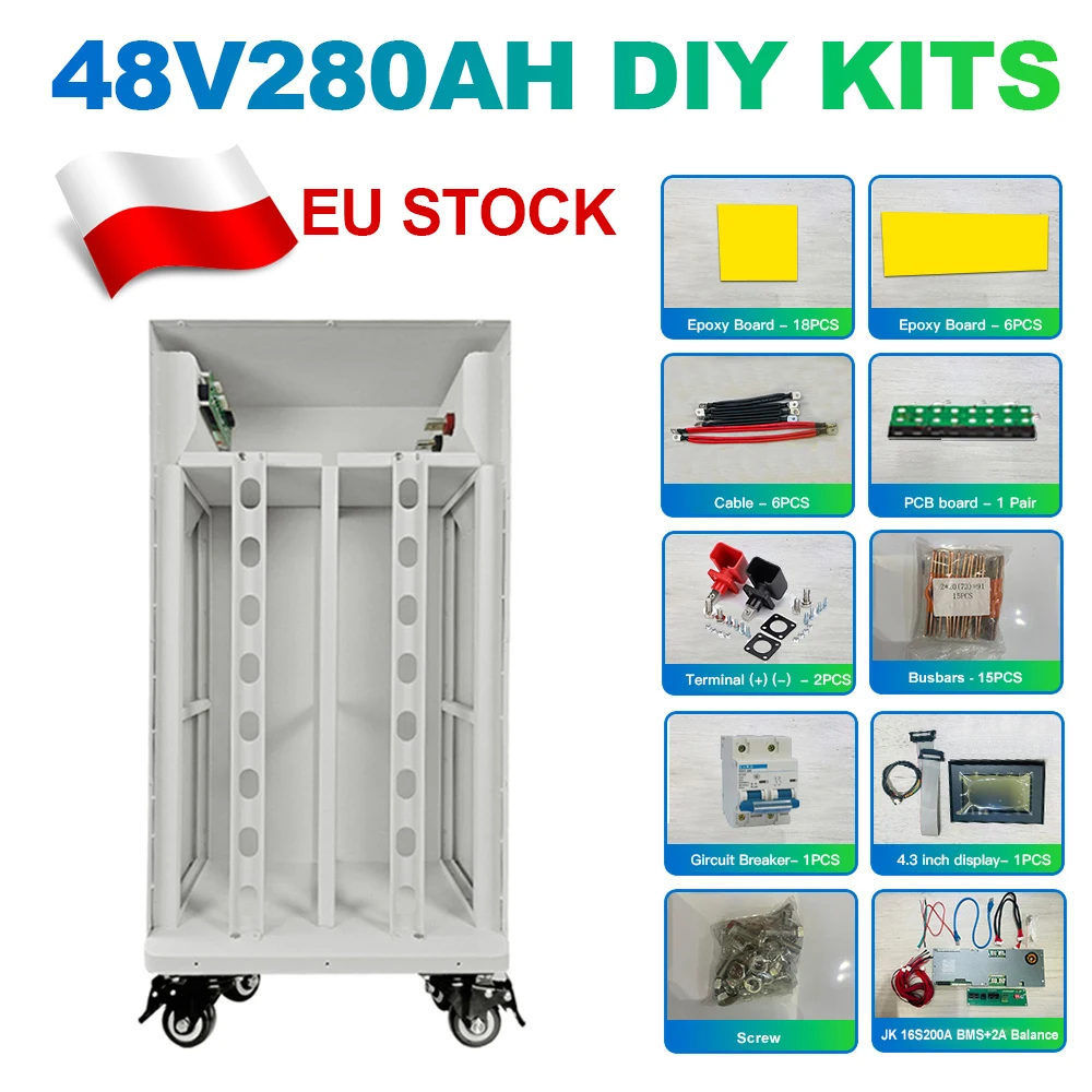 Deligreen Battery Vertical Box V19 BMS 16pcs 48V 280Ah 314Ah with JK ...