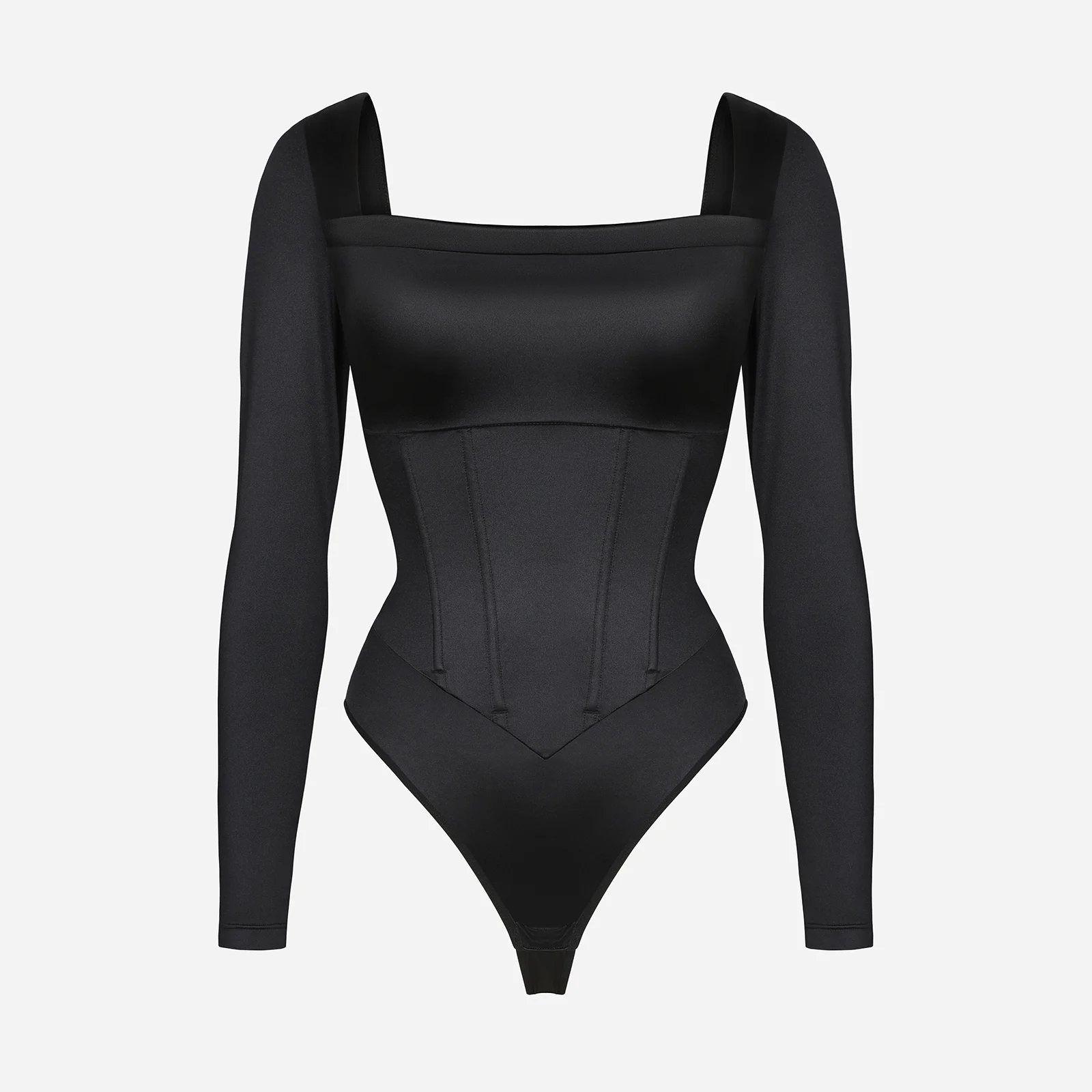 Wholesale Waist Tighten Removable Built-in Corset Bodysuit Black Square ...