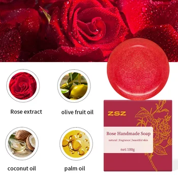 ZSZ Highest Quality Rose Organic Handmade Beauty Soap Manufacturing Companies Savon Artisanal Handgemachte Seife Sapone Zeep