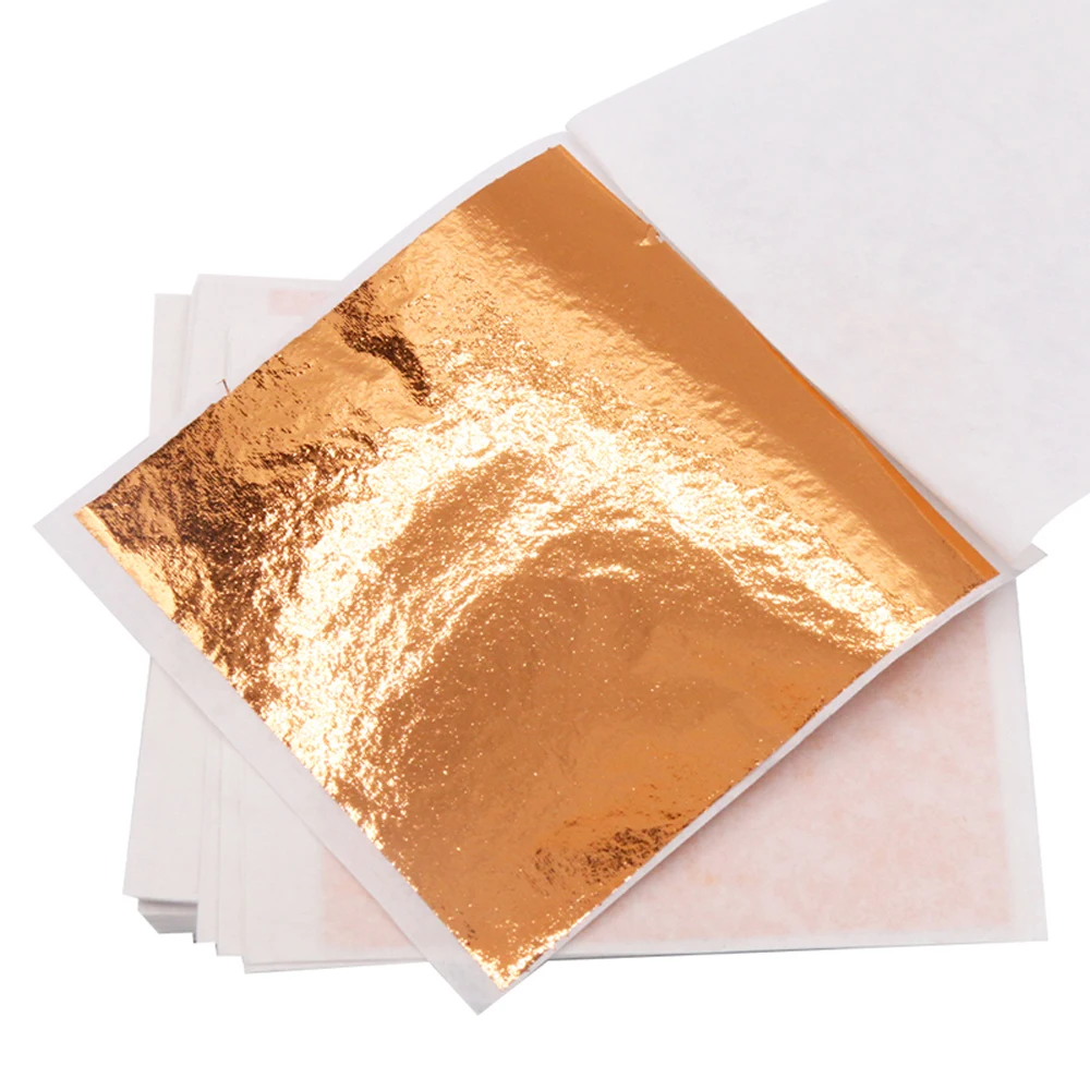 24K Pure Gold Leaf Sheets Real Foil 100pcs 4.33x4.33cm for Ice