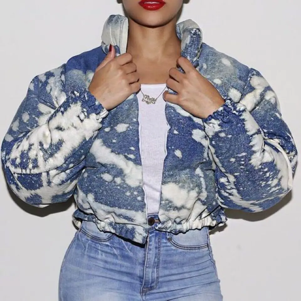 denim bubble coat