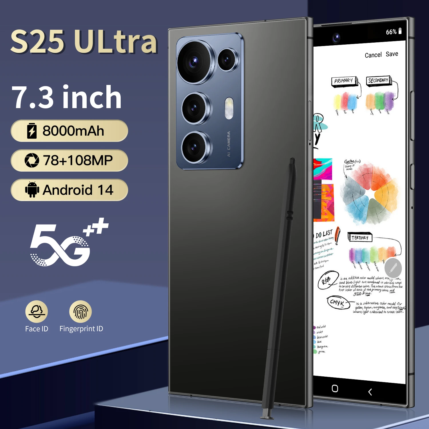 C25 simフリー　スマホ　Shenzhen C25 Ultra Pro Unlocked Smartphone, 7.3 Inch HD AMOLED Display