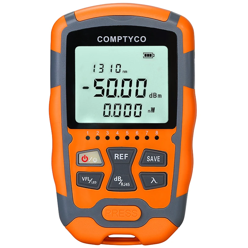 COMPTYCO High Precision Optical Multi Meter Multi-function OPM+VFL+LED+RJ45 tester Visual Fault Locator Mini Optical Power Meter