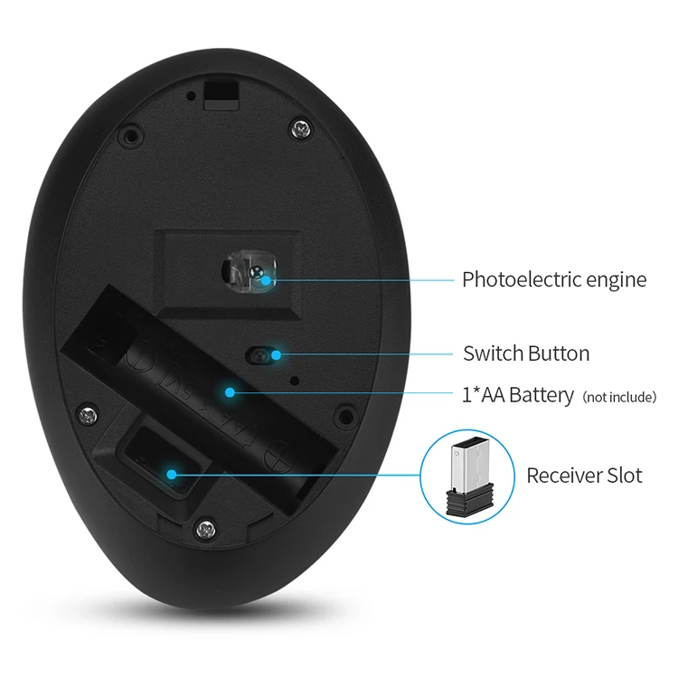 New Product 6D Ergonomic Vertical Computer Usb Wireless Mouse