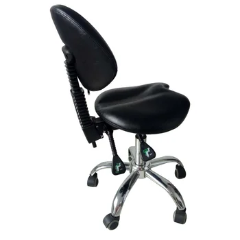 Black Salon beauty dental adjustable Saddle chairs Saddle Stool lifting rolling Chair with Wheels