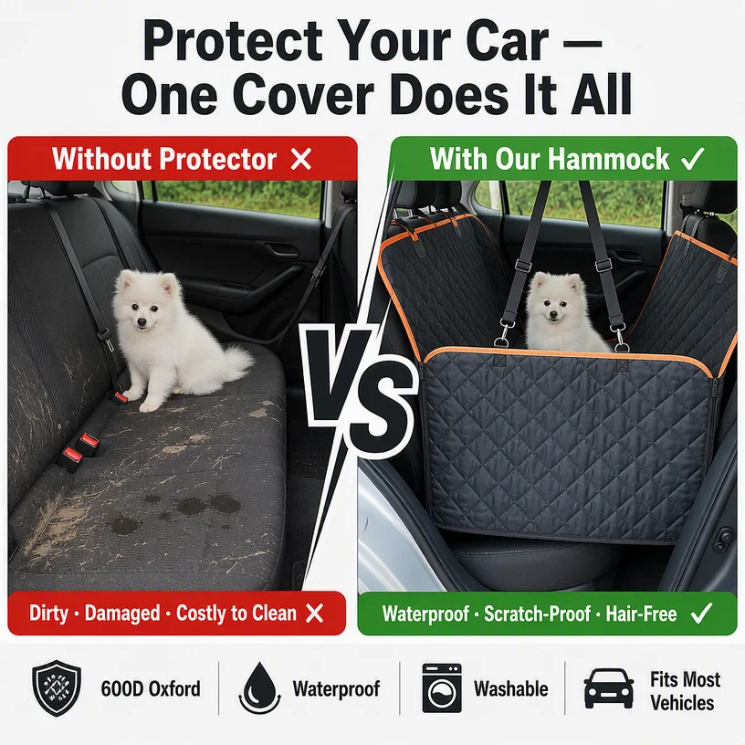 Waterproof Car Pet Hammock Rear Seat — Product details 4
