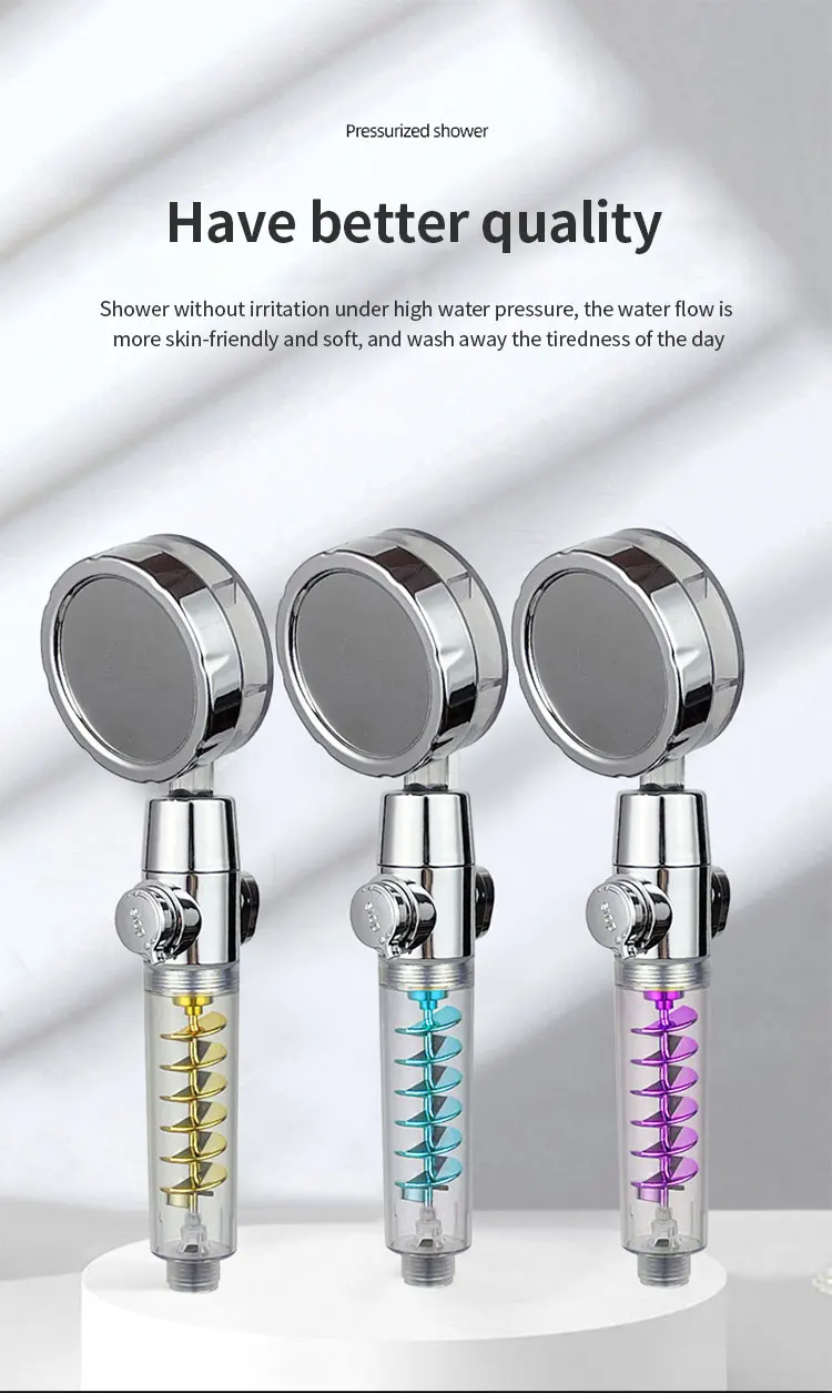 High Pressure Rotating With Small Fan Shower Head 360 Propeller Inside